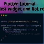 Flutter Tutorial Stateless Widget And Hot Reload