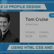 Simple UI Profile Card Design Using HTML CSS UI Card Design Profile Card Design