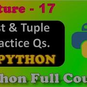 List Tuple Practice Question In Python Lecture 17