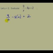 Evaluating Algebraic Expressions