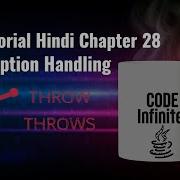 Java Tutorial Hindi Chapter 28 Exception Handling Part 3 Throw And Throws