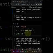 Isidentifer Diff Variable And Identifier Name Python Tamil Python Shorts