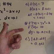 Using Differentials To Approximate Changes In Function Values