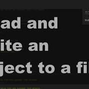 Java 2 Fall 2020 Read And Write An Object To A File