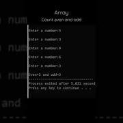 Count Even Or Odd Array Shorts Clanguage