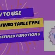 How To Use User Defined Table Type In User Defined Functions In Sql Sql Server