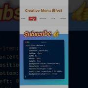 Creative CSS Menu Hover Effect Clean Navigation UI Shorts
