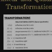 Linear And Quadratic Transformations From Function Notation Form