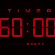 60 Minute Countdown Timer Digital RED Clock With Alerts
