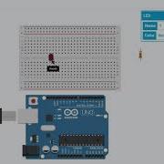 Мигающий светодиод на макетной плате проекты Arduino Tinkercad