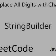 LeetCode 1844 Replace All Digits With Characters StringBuilder Java