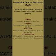 Transaction Control Statement