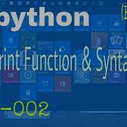 Python In Hindi Print Function Syntax Part 002