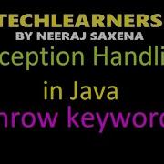 Throw Keyword In Java Exception Handling In Java