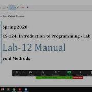 Lab12 Recorded Session 1 Void Methods Komal Arif Java Programming