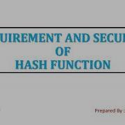 What Is Security Requirement Of Hash Function In Cryptography