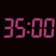 35 Second Digital Countdown Timer Dark Background Fuchsia Pink Text No Sounds
