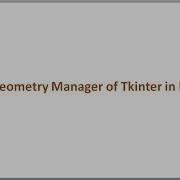 Python GUI With Tkinter Pack Geometry Manager