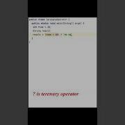 Ternary Operator In Java