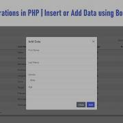 JSON CRUD Operations In PHP Insert Or Add Data Using Bootstrap Modal