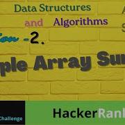 Q 2 Simple Array Sum DSA Topic Arrays Strings Hacker Rank MountBlue Job Challenge