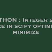 PYTHON Integer Step Size In Scipy Optimize Minimize