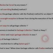 CORE JAVA GARBAGE COLLECTION INTERVIEW QUESTIONS