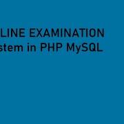 Online Examination System In PHP MySQL Free Code