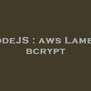 NodeJS Aws Lambda Bcrypt