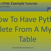 How To Have Python Delete From MySQL Table