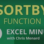 Excel SORTBY Function Excel One Minute Functions Explained