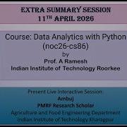 Extra Summary Session Data Analytics With Python Noc26 Cs86