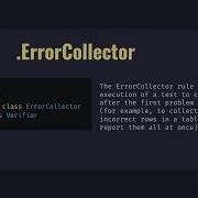 Org Junit Rules ErrorCollector With Examples
