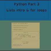 Python Part 3 List And For Loops