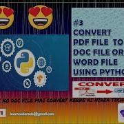Convert Pdf File To Editable Doc File Using Python