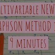 NEWTON RAPHSON METHOD Multi Variable Optimization Techniques LECTURE 4