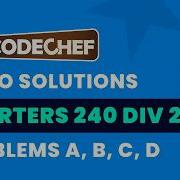 CodeChef Starters 240 Видеоразборы задач A D от Vikas Soni TLE Eliminators