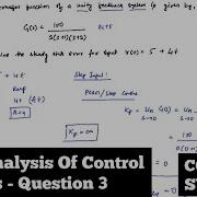 Error Analysis Of Control Systems Error Constant Method Question 3 Control Systems