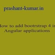How To Add Bootstrap 4 In Angular Application