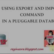 Using EXPORT And IMPORT Command In A Pluggable Database