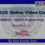 QBASIC Matrix Array String Session 1 BCA PPU 1st Yr 27 4 21 CIMAGE By Ravi Soni Sir