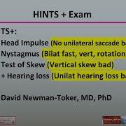 HINTS Plus Exam FERNE ED Dizzy Vertigo Patient Video 31