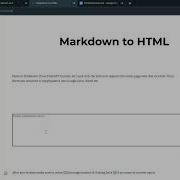 Convert Markdown To HTML