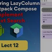 12 Implement Text Search Mastering LazyColumn Jetpack Compose Android With Rashid Saleem