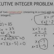 73 Quadratic Equation Application Consecutive Integers 4 8