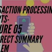 Transaction Processing Concepts Incorrect Summary Problem Inconsistent Analysis Problem