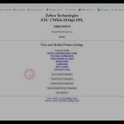 Using The Zebra Network Web GUI
