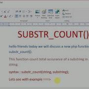 PHP Function Substr Count Function In PHP BY Sivani