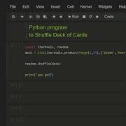 Python Programme To Shuffle Deck Of Card Coding