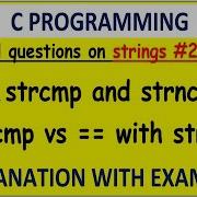2 C STRINGS IN COMPETITIVE EXAMS STRCMP STRNCMP